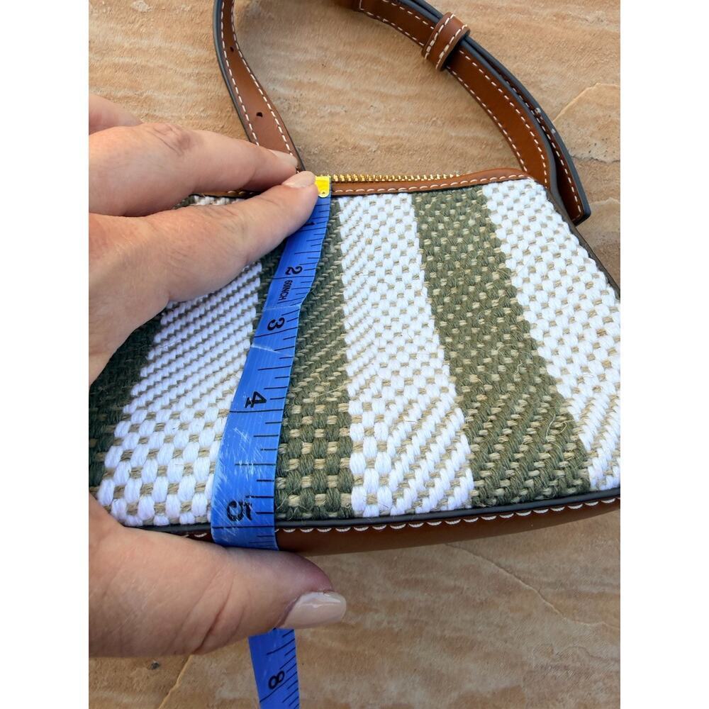 Tory Burch McGraw Woven Stripe Wedge Shoulder Bag EUC - Picture 7 of 8